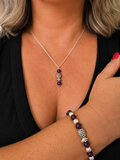Silver Plated Purple Amethyst Pineapple Jewelry Set